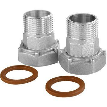 Комплект штуцерів для лічильника нікелеваний 1 1/2&Prime;ВР х 1 1/4&Prime;ЗР VA, з прокладкою Б2748КбА(нк)