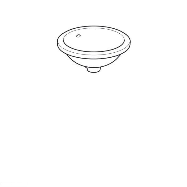 Умивальник Geberit Cersanit 500.745.01.2 VariForm круглий, монтується під стільницю, d=33см, без отвору для змішувача, з переливом, глазурований знизу, білий