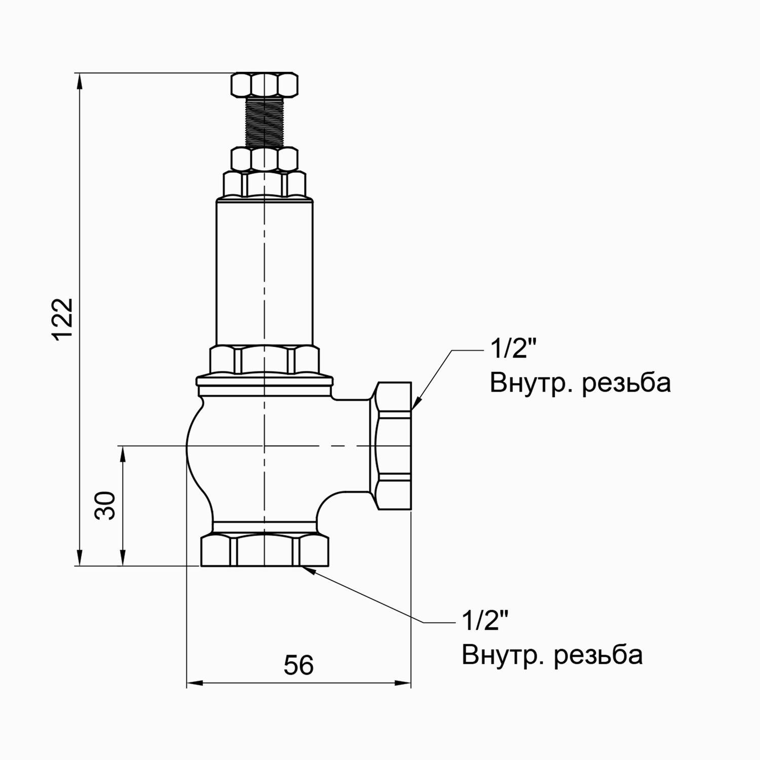 Предохранительный клапан SD plus Icma 1/2" ВР №254