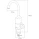 Кран-водонагреватель проточный S97 3.0Квт для кухни Aquatica, гусак ухо на гайке, с дисплеем Nz-6B142W - 3