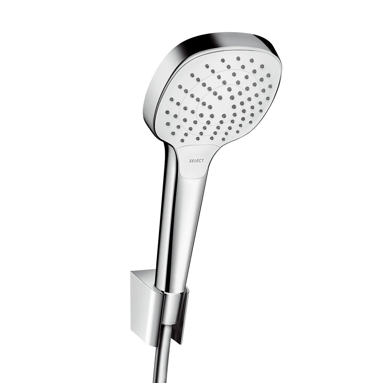 Ручний душ, з тримачем і шлангом 1,6м, кольору білий Hansgrohe Croma Select E Vario Porter