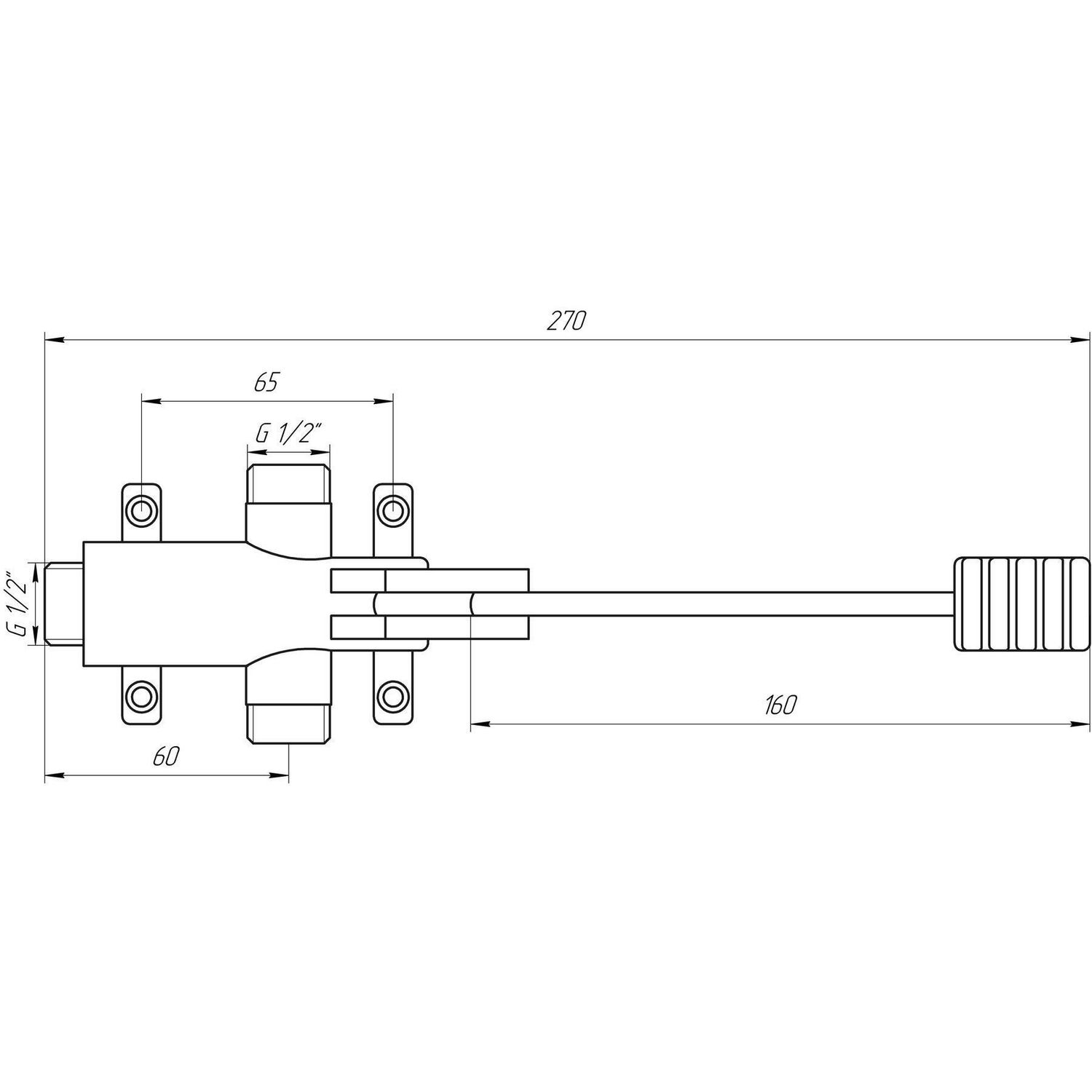 Тремо-486 Смеситель педальный Ножной Универсальный (вертикальный-горизонтальный)