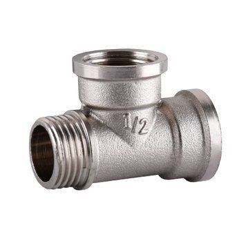 Тройник никелированный 1/2&Prime;ВР х 1/2&Prime;ВР х 1/2&Prime;НР VA, штампованный А0213А(нк)