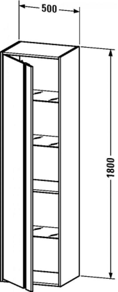 Висока шафа Duravit KETHO 180*50см, права (колір білий матовий)