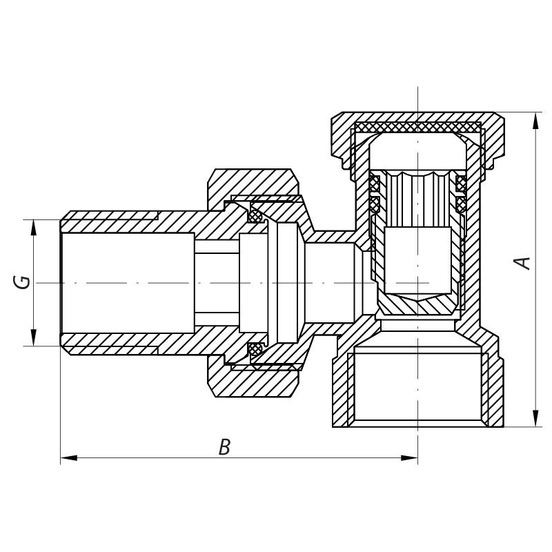 Вентиль радиаторный угловой (хромированный) 1/2x1/2 (KOER KR.902.CHR) (KR2821)