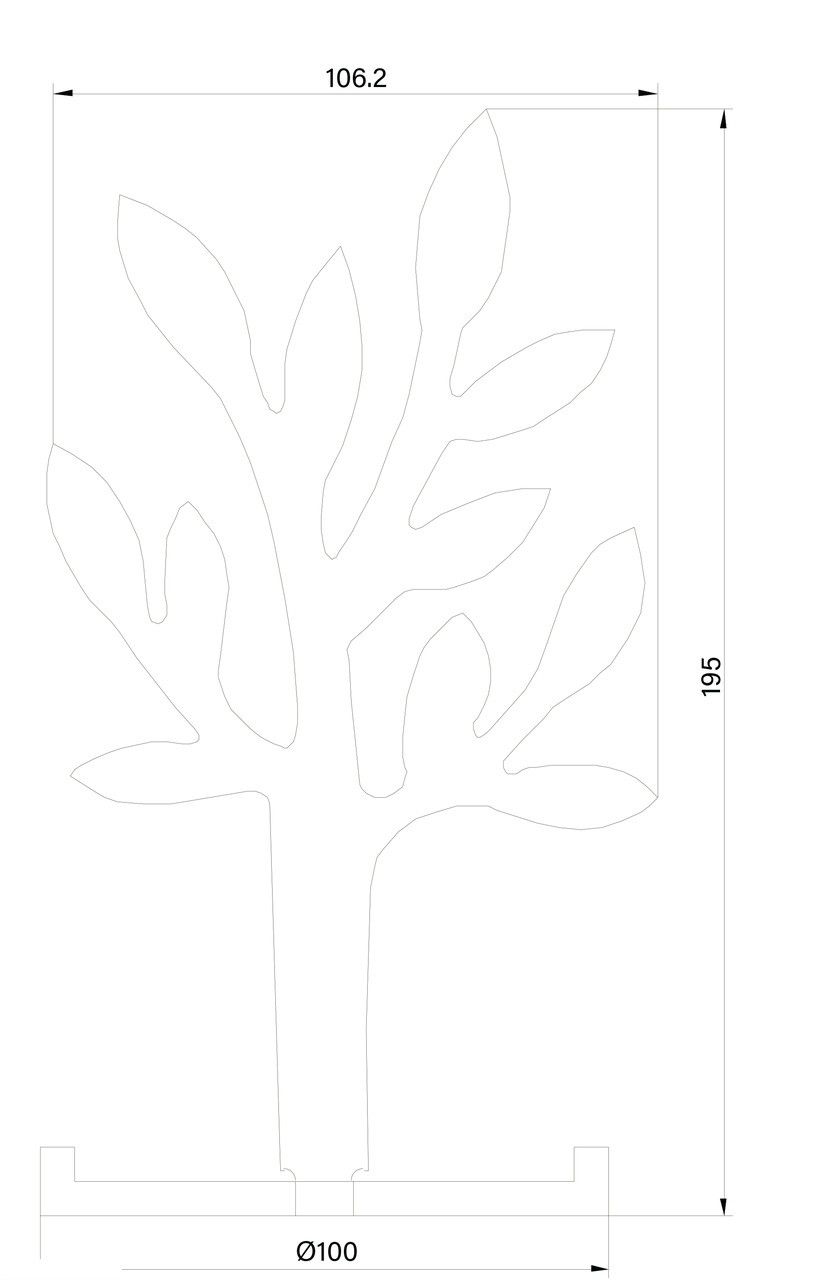 Дерево для прикрас, кам'яне Volle Solid surface 100*100*195мм