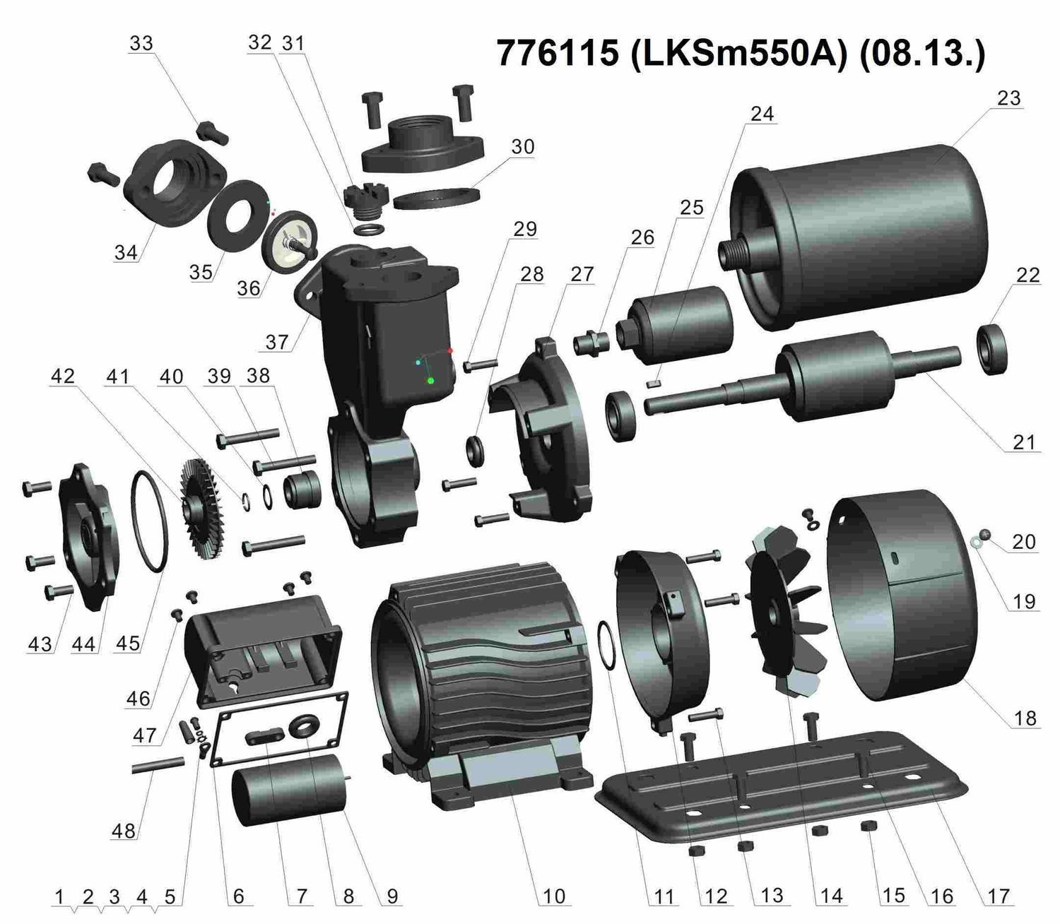 Станція 055Квт Hmax 45М Qmax 45Л/Хв (Вихровий Насос) 1Л Leo