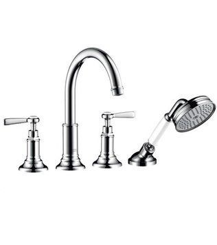 Змішувач на край ванни, Hansgrohe Axor Montreux на 4 отвори, з ручками-важелями