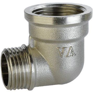 Угольник редукционный никелированный 3/4&Prime;ВР х 1/2&Prime;НР VA, штампованный А0104А(нк)