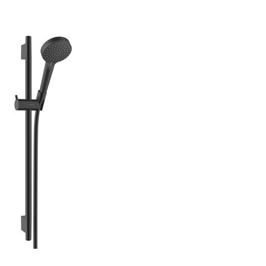 Душевой набор (ручной душ, шланг, стойка, ползунок), чёрный матовый Hansgrohe 26422670 Vernis Blend