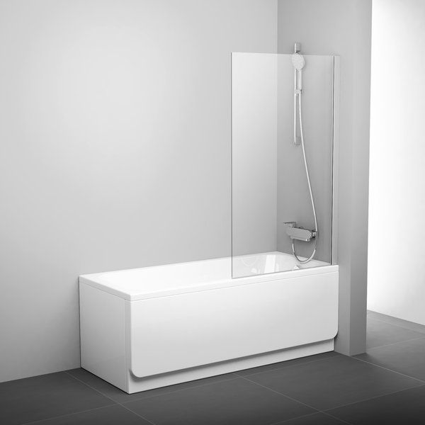 Шторка неподвижная на ванну Ravak PVS 1-80 white (Transparent) 79840100Z1