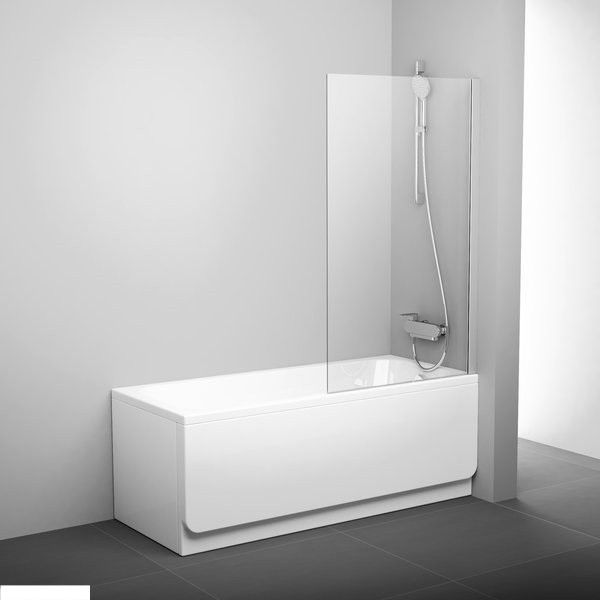 Шторка неподвижна на ванну Ravak PVS 1-80 біла (Transparent) 79840100Z1