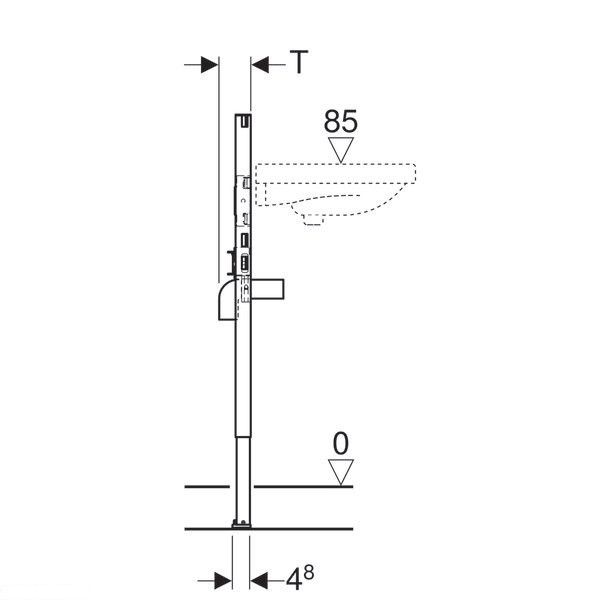монтажний елемент для подвесной раковины, Geberit Duofix 111.490.00.1, высота 98/82 см