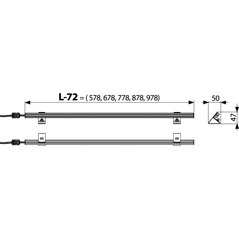 Подсветка желоба AlcaPlast APZ5-AlcaLight AEZ120- 850 (белая)