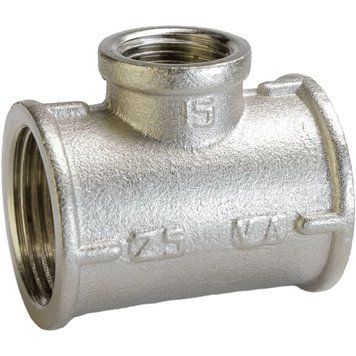 Тройник редукционный никелированный 1&Prime;ВР х 1/2&Prime;ВР х 1&Prime;ВР VA, литейный А0206А(нк)