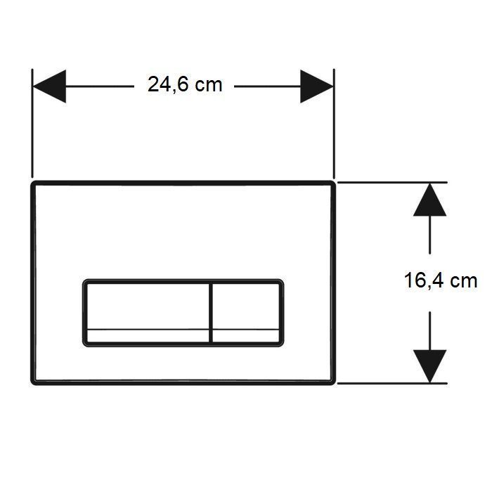Клавиша смыва с двойным смывом Delta50: Черный глянец (RAL 9005)(115.119.DW.1)