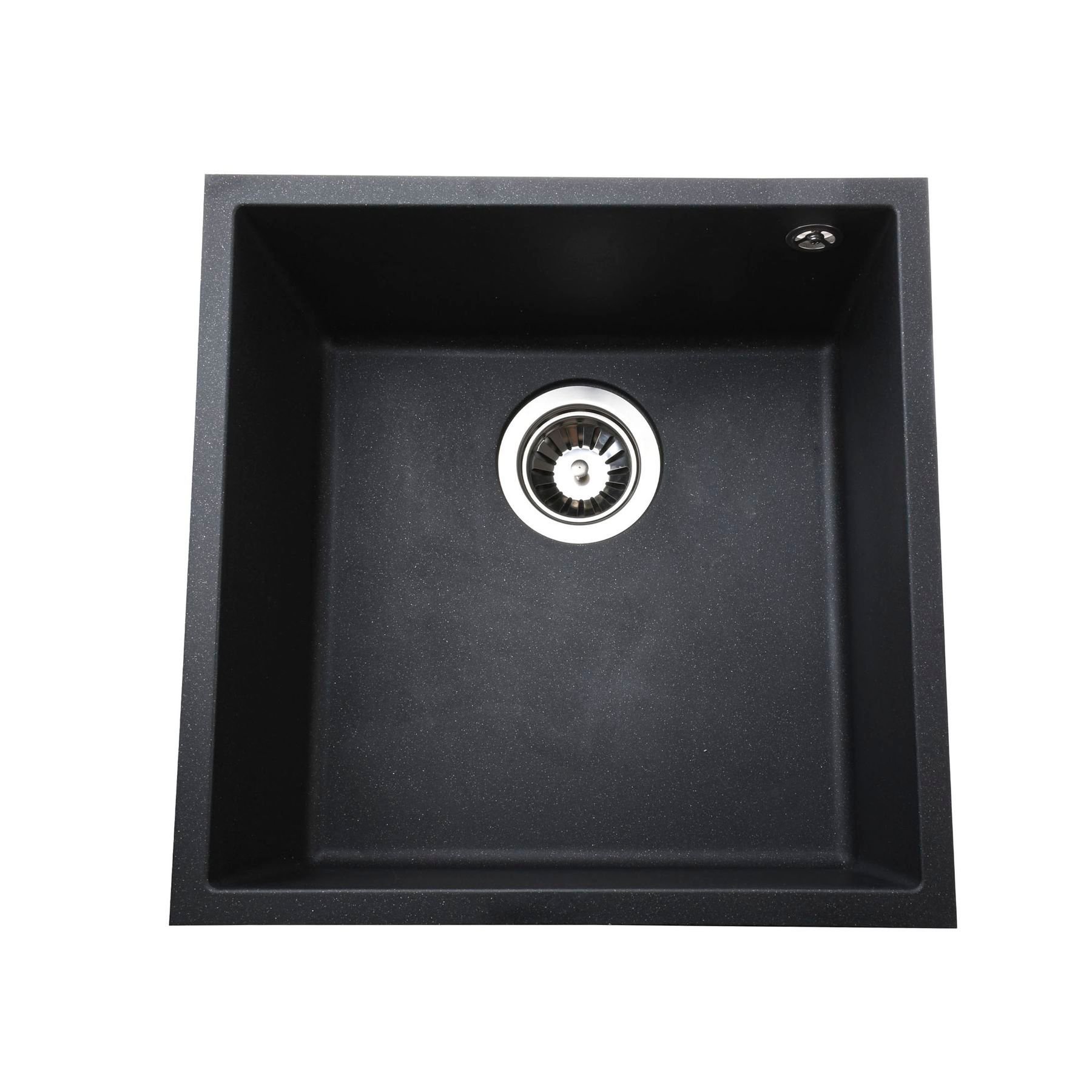 Гранітна мийка Globus Lux AMMER чорний металік 440х440мм-А0001