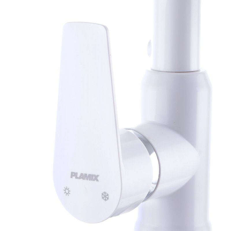 Змішувач для кухні PLAMIX Mario-017 Білий (з підводкою) (PM0608)