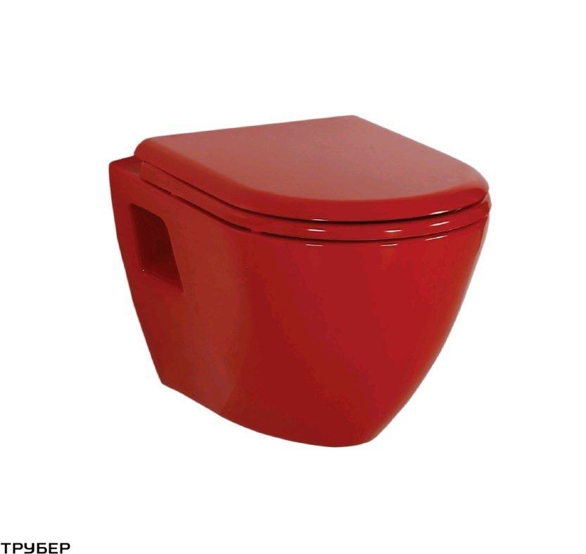 Унитаз Creavit подвесной с ободком TERRA, красный TP325.70100 - Без сидения