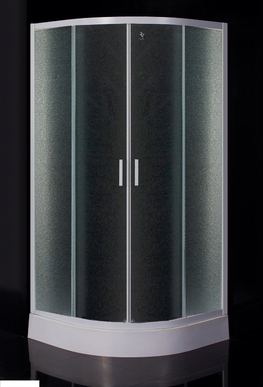 TISZA душевая кабина 90*90*185 см (стекла+двери), профиль белый, стекло "Zuzmara"