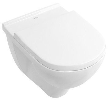Унитаз Villeroy&Boch подвесной O.NOVO 36*49 см + Сиденье с функ. QuickRelease/SoftClosing, горизонт. смыв, цв. White Alpin