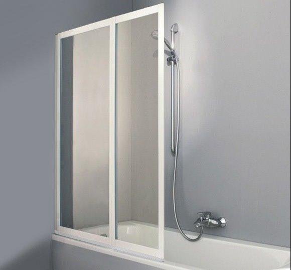 Шторка 2-х панельная для ванной Huppe COMBINETT 100*140см (проф мат серебро, стекло стириновое Pasific S)