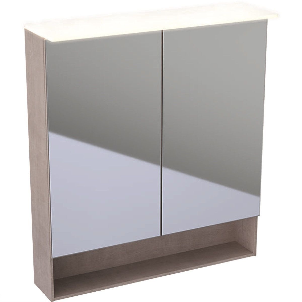 Зеркальный шкафчик с подсветкой 75 см, Geberit Acanto с двумя дверцами: дуб Mystic 500.645.00.2