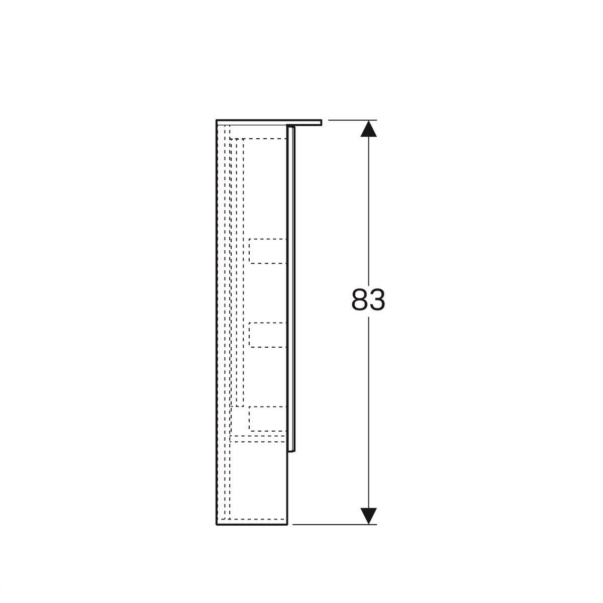 Дзеркальна шафа з підсвічуванням 75 см, Geberit Acanto з двома дверцятами: дуб Mystic 500645002
