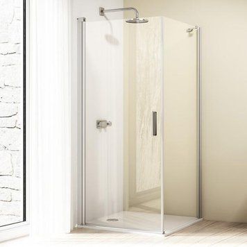 Двері розсувні 80*190см (профіль матовий срібло, скло прозоре) Huppe DESIGN ELEGANCE