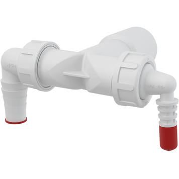 Двойной штуцер AlcaPlast G1\"/18-23 с обратными клапанами