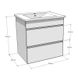 FIESTA комплект мебели 600: тумба подвесная белая (2 ящика)+умывальник накладной - 3