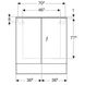 Дзеркальна шафа з підсвічуванням 75 см, Geberit Acanto з двома дверцятами: дуб Mystic 500645002 - 3