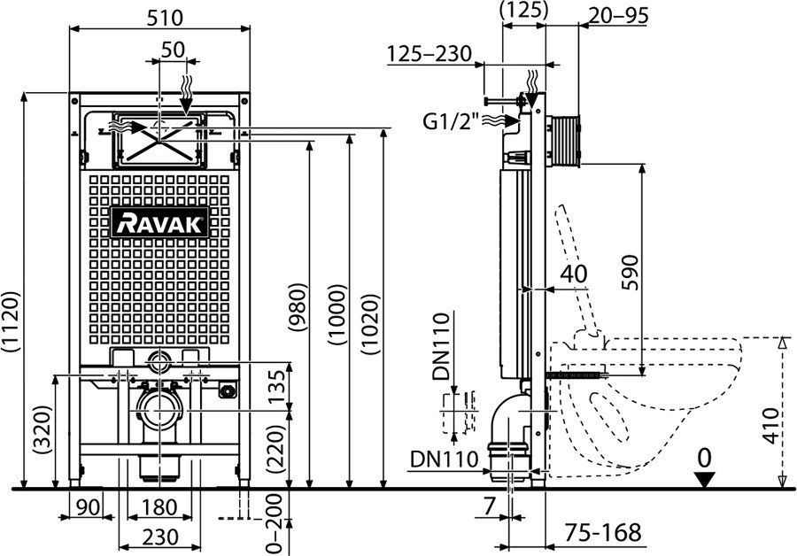 Система инсталляции для унитаза Ravak G II/1120