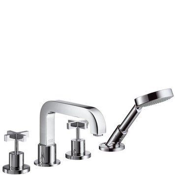 Змішувач на край ванни, HANSGROHE Axor Citterio двоклапанний, на 4 отвори, з хрестоподібними ручками