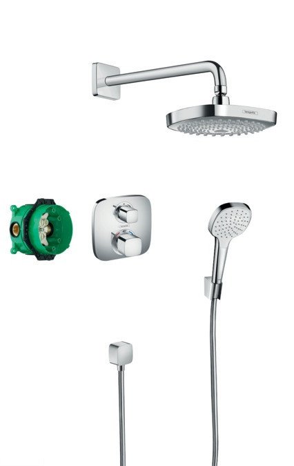 Душовий набір (верхній, ручний душ, ibox, термостат) Hansgrohe ShowerSet Croma Select E/Ecostat E