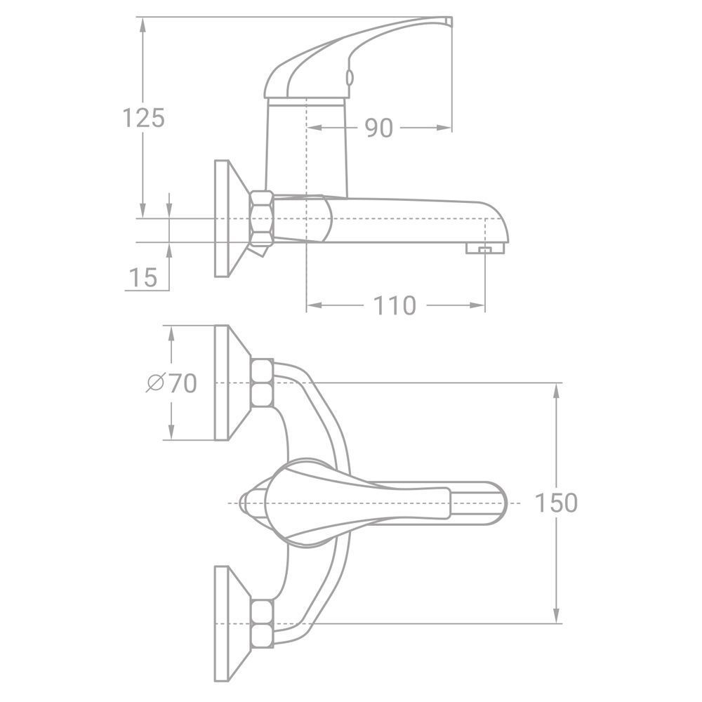 Смеситель S46 &Oslash;35 Для Ванны Литой Tau (Tn-1C142C)