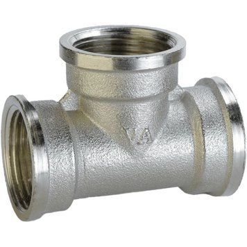 Тройник никелированный 3/4&Prime;ВР х 3/4&Prime;ВР х 3/4&Prime;ВР VA, штампованный А0219-1А(нк)