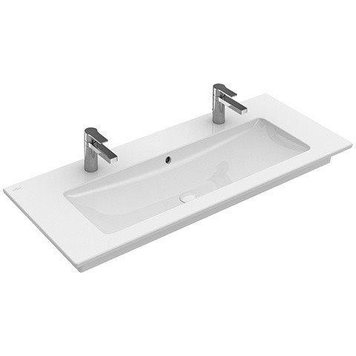 Умывальник Villeroy&Boch VENTICELLO 120*50см, для установки на столешницу, с 2-мя выбитыми отв. под смесители, с переливом