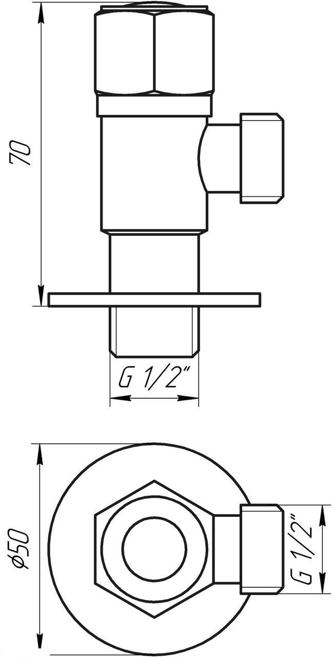 Кутовий керамічний кран PROFESSIONAL NV-QP888 1/2 х 1/2 Q