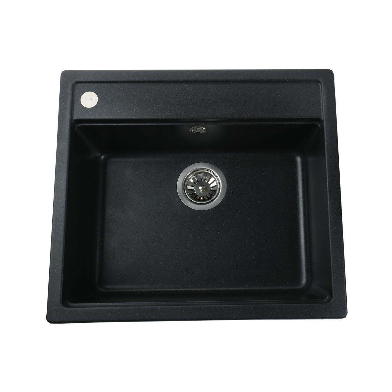 Гранітна мийка Globus Lux VOLTA чорний металік 570х510мм-А0001