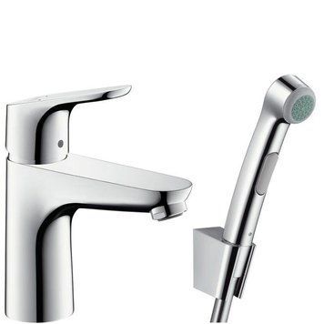 Змішувач для умивальника, Hansgrohe Focus одноручний, з гігієнічною лейкою