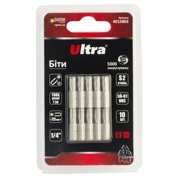 Биты Torx-Proof 30&times;25Мм &frac14;" 10Шт S2 (Блистер) Ultra