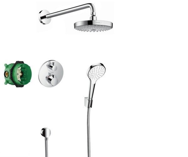 Душовий набір (верхній, ручний душ, ibox, термостат) Hansgrohe ShowerSet Croma Select S/Ecostat S