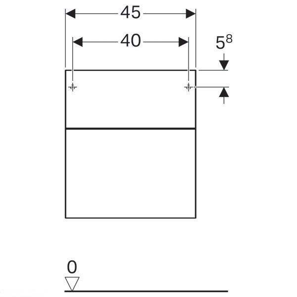 Шафа бічна, Geberit Xeno2 з 2 ящиком, корпус і фасад: сірий дуб 500.504.43.1