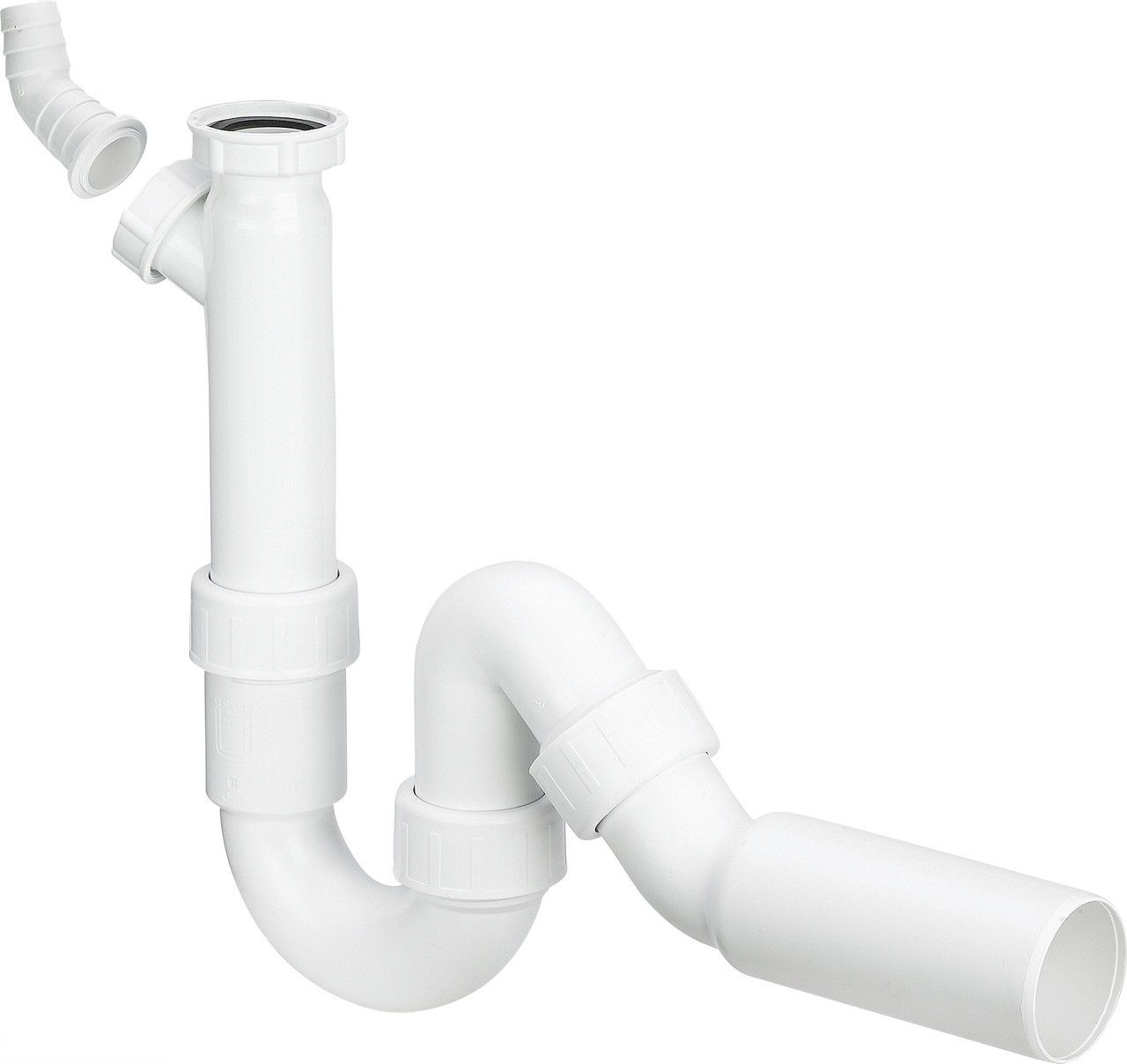 Сифон трубний для мийок VIEGA з відводним колінчастим 1 1/2, пластик (101800)