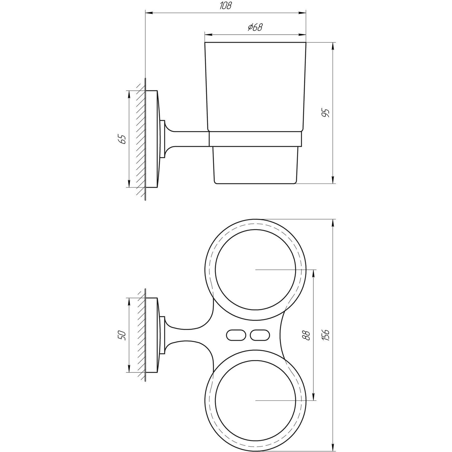 Стакан для зубных щеток Perfect sanitary appliances Globus Lux RM 1801