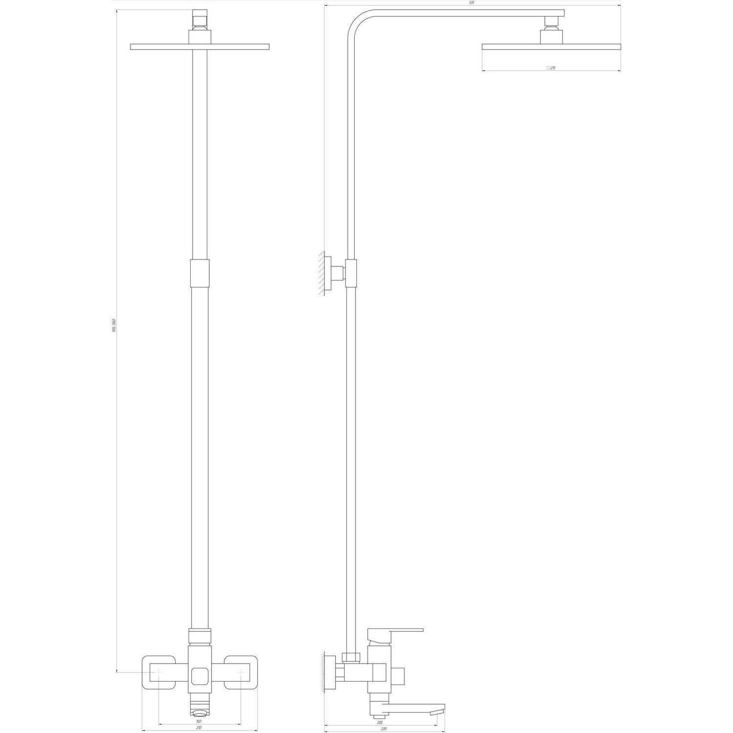 Душевая система Globus Lux MILANO VAN-GLM-0026-10-BB