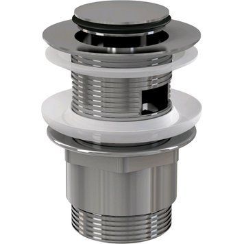 Водослив для умивальника AlcaPlast click/clack 5/4', цілкометалевий з малою заглушкою