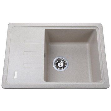 Гранитная мойка Globus Lux MONO песчаный 620х435