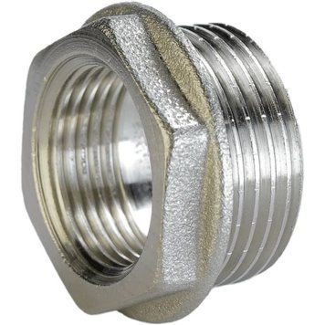 Футорка никелированная 1 1/2&Prime;НР х 1 1/4&Prime;ВР VA, штампованная А0754А(нк)